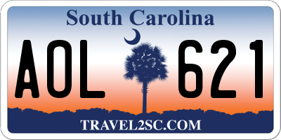 SC license plate AOL621