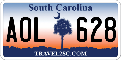 SC license plate AOL628