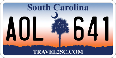 SC license plate AOL641
