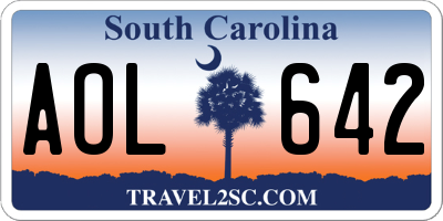 SC license plate AOL642