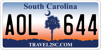 SC license plate AOL644