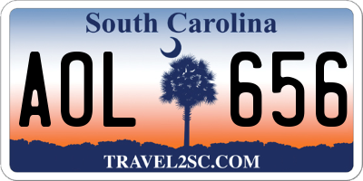 SC license plate AOL656