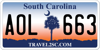 SC license plate AOL663