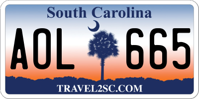 SC license plate AOL665