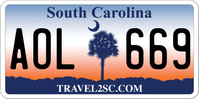 SC license plate AOL669