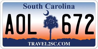 SC license plate AOL672