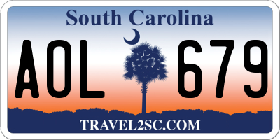 SC license plate AOL679