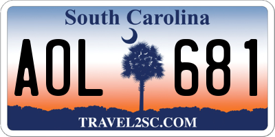 SC license plate AOL681