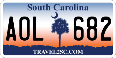 SC license plate AOL682