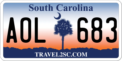 SC license plate AOL683