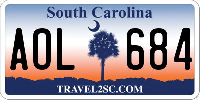 SC license plate AOL684
