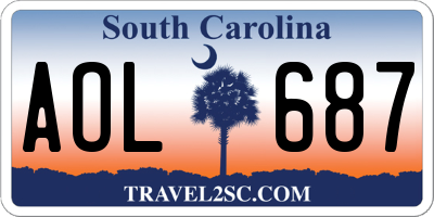 SC license plate AOL687