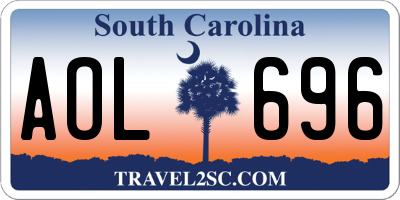 SC license plate AOL696