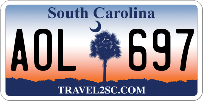 SC license plate AOL697