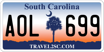 SC license plate AOL699