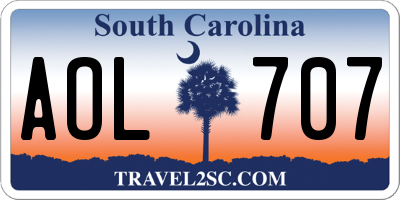 SC license plate AOL707