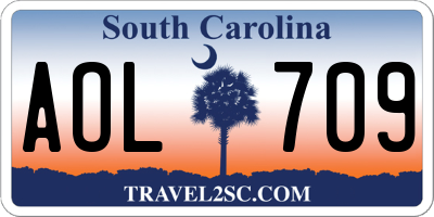 SC license plate AOL709