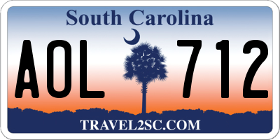 SC license plate AOL712