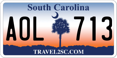 SC license plate AOL713