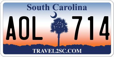 SC license plate AOL714