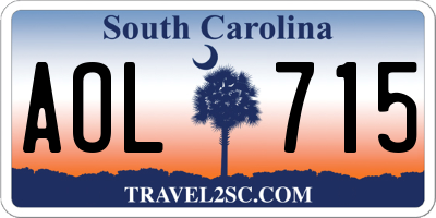 SC license plate AOL715