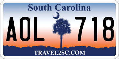 SC license plate AOL718