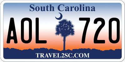 SC license plate AOL720