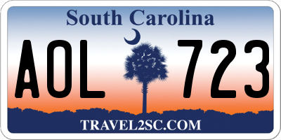 SC license plate AOL723