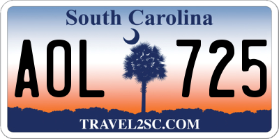 SC license plate AOL725