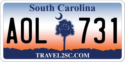 SC license plate AOL731
