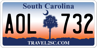 SC license plate AOL732