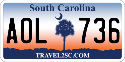 SC license plate AOL736