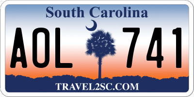 SC license plate AOL741