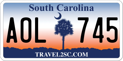 SC license plate AOL745
