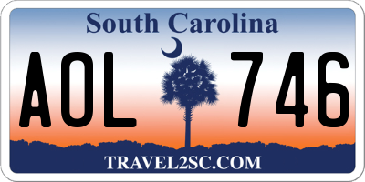 SC license plate AOL746