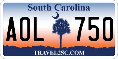SC license plate AOL750