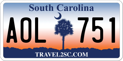 SC license plate AOL751