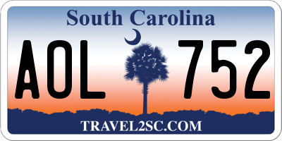 SC license plate AOL752