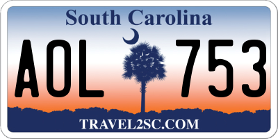 SC license plate AOL753