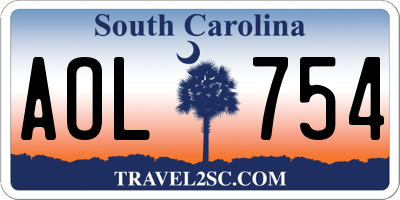 SC license plate AOL754