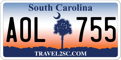 SC license plate AOL755