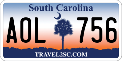 SC license plate AOL756