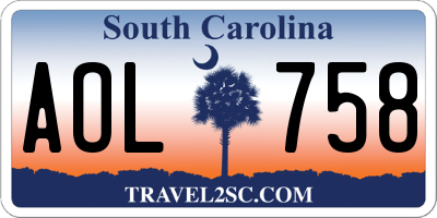SC license plate AOL758
