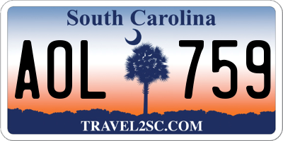 SC license plate AOL759