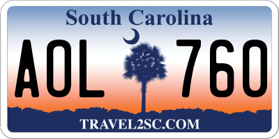 SC license plate AOL760