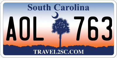 SC license plate AOL763