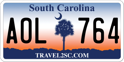 SC license plate AOL764