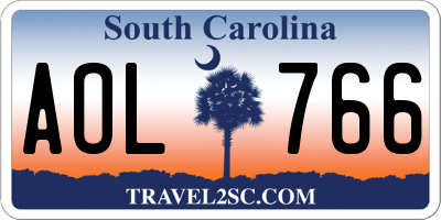 SC license plate AOL766