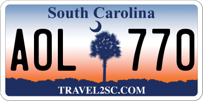 SC license plate AOL770