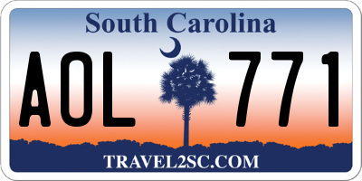 SC license plate AOL771
